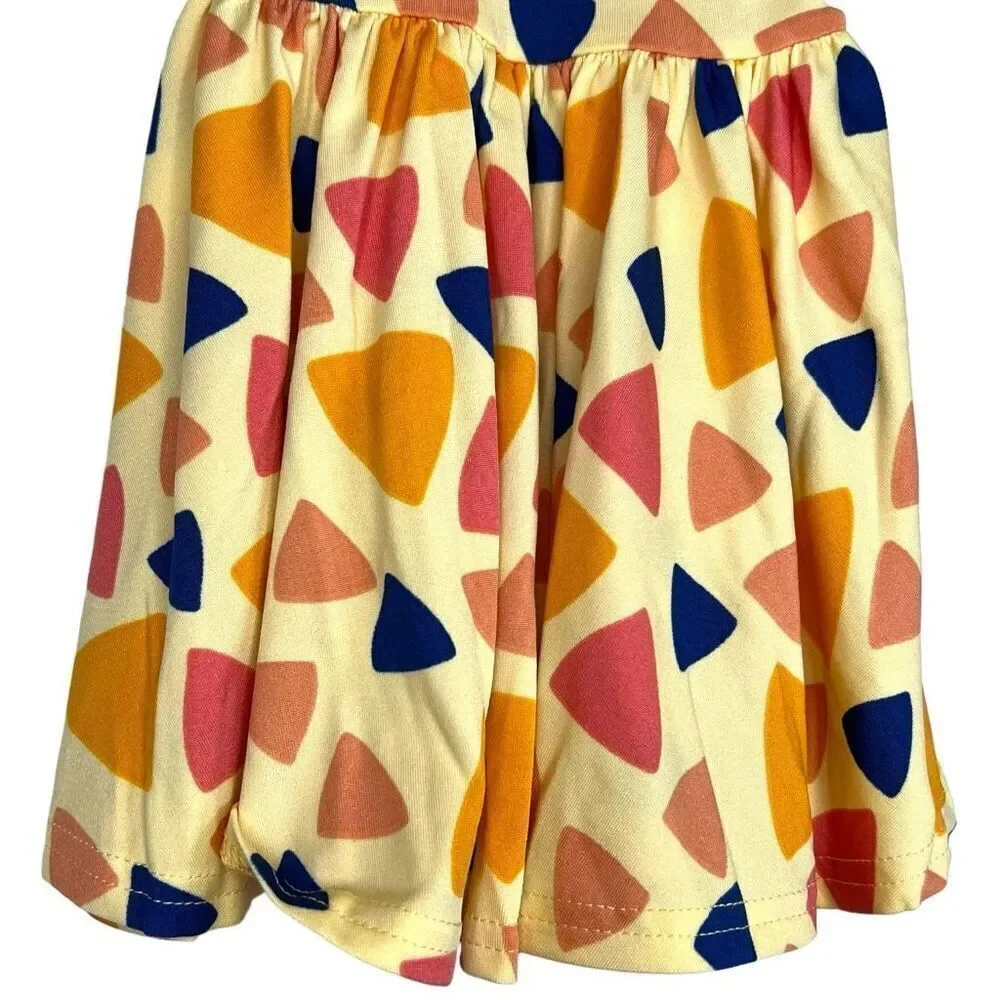 NEW Dot Dot Smile Yellow Abstract Cap Sleeve Dress 12-24M